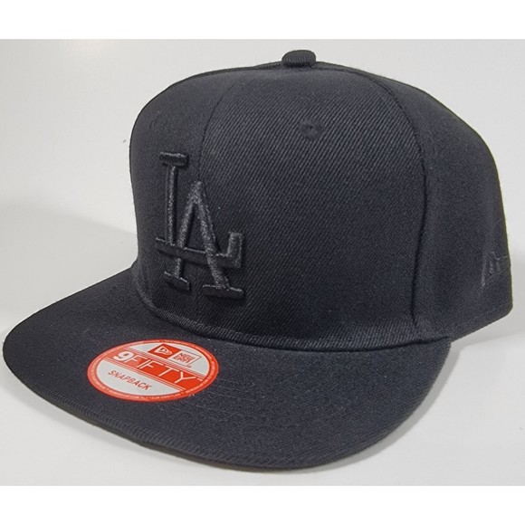 Los Angeles Dodgers Blackout New Era Adjustable Snapback Hat MLB Baseball Cap - Picture 2 of 7